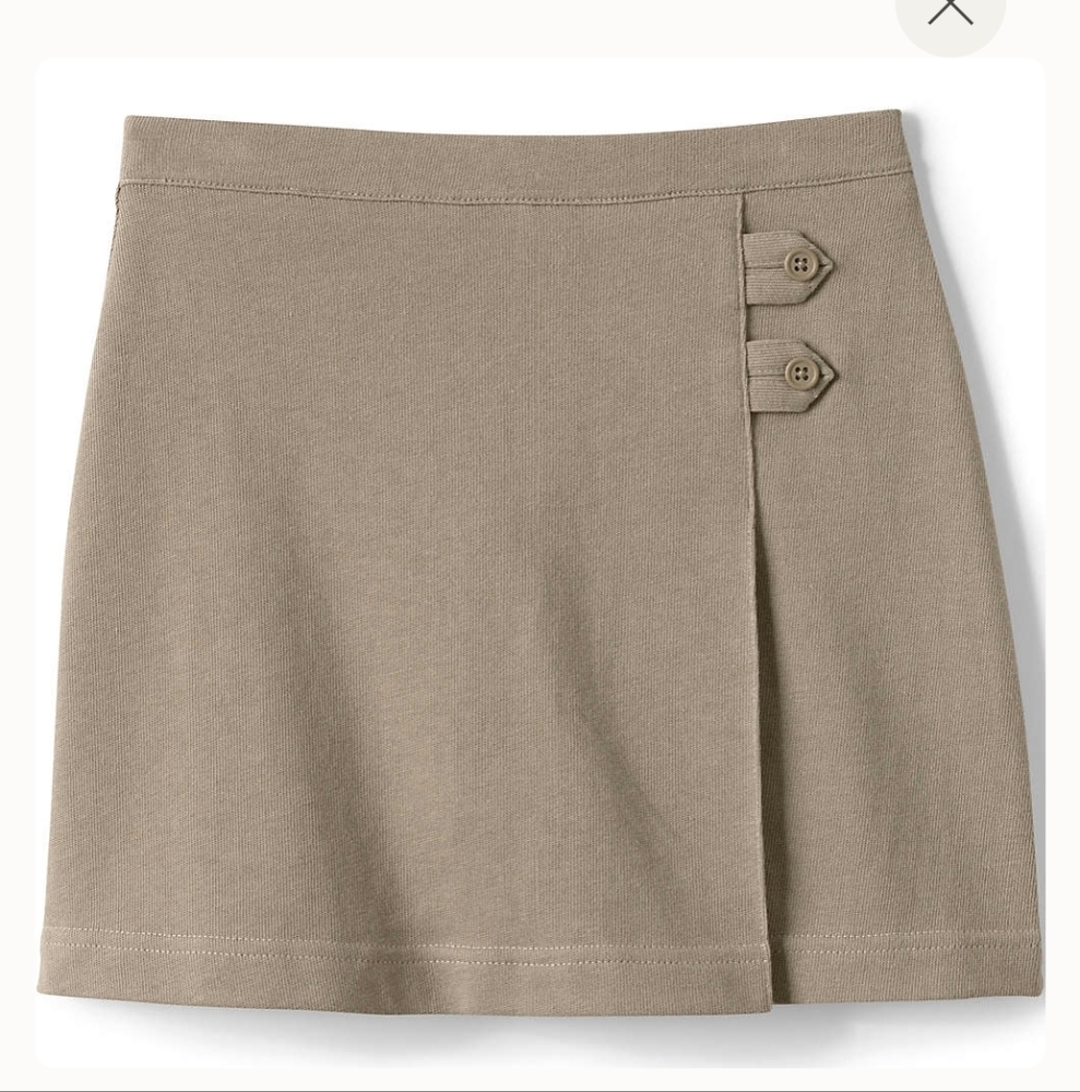 Lands End Girls Khaki School Uniform Chino Skort Lot of 3 Size 16 Plus 16+ EUC